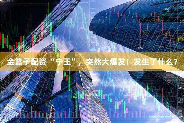 金篮子配资 “宁王”，突然大爆发！发生了什么？